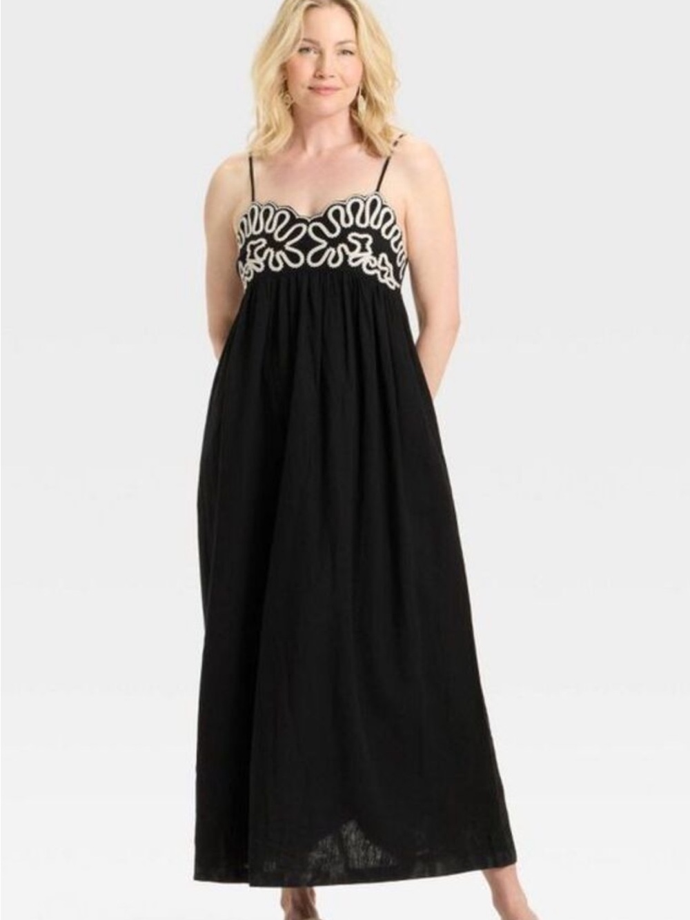 Women's Crewel Maxi A-Line Dress A New Day size Large
